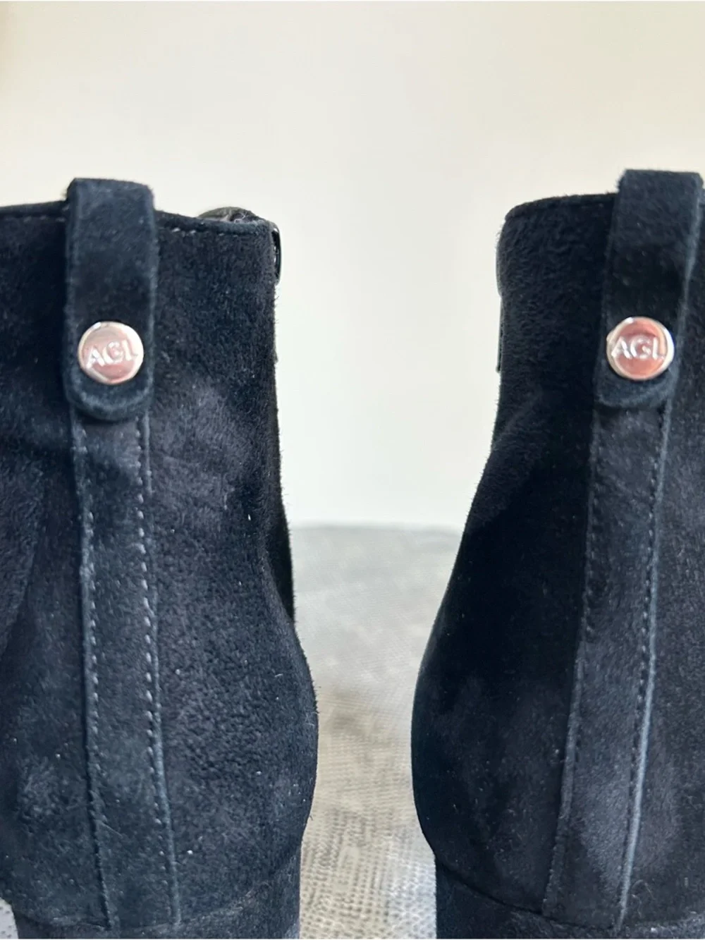 AGL ~ Handmade in Italy Black Suede Ankle Boots in EU size 38